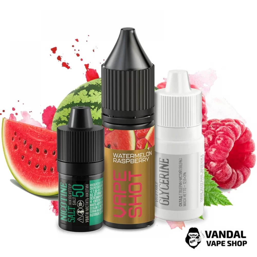 Набір для самозамісу Vape Shot 15 мл 50 мг зі смаком кавуна та малини