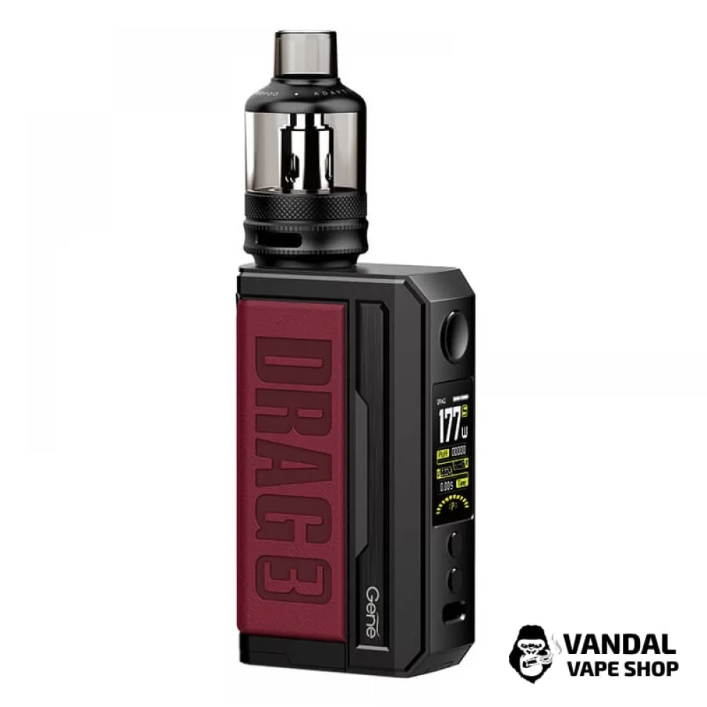 Стартовый набор Voopoo Drag 3 Kit with TPP Tank в бордово-черном цвете