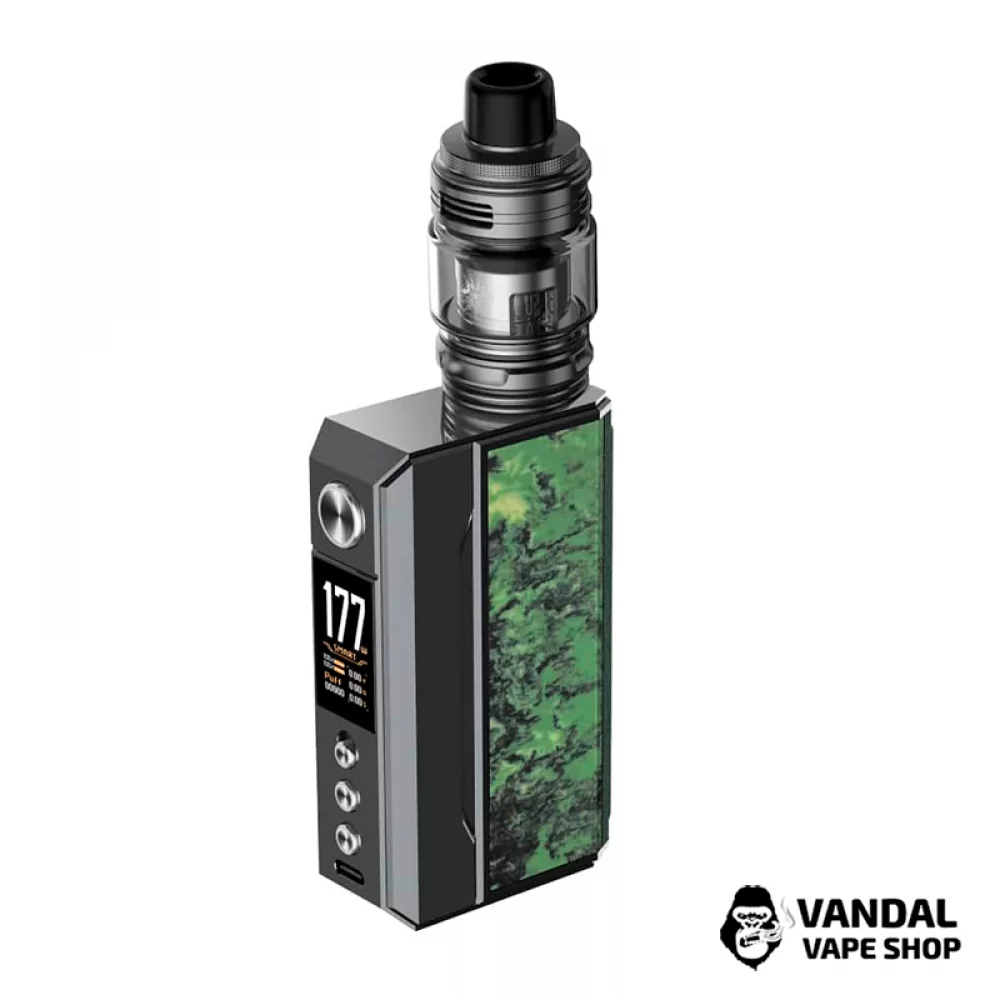 Оригинальный стартовый набор VooPoo Drag 4 177W в сером цвете со вставкой "Forest Green" Оригинальный стартовый набор VooPoo Drag 4 177W в сером цвете со вставкой "Forest Green"