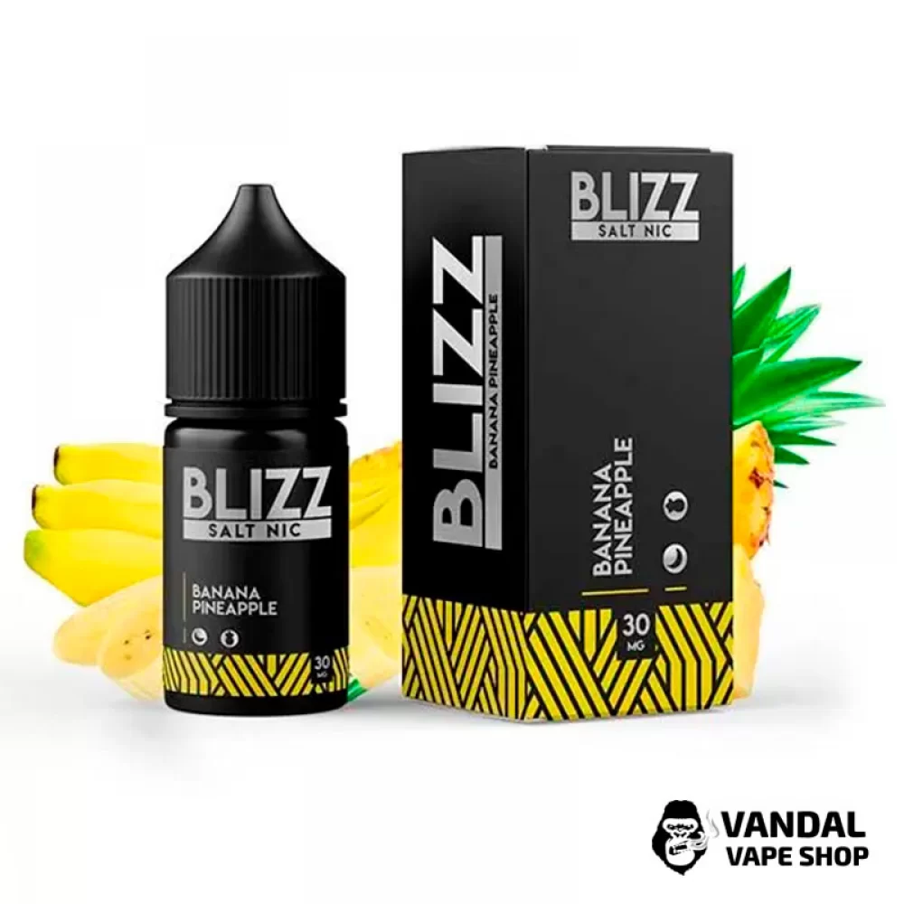 Рідина Blizz Salt 30 мл на сольовому нікотині 30 мг зі смаком ананаса і банана Рідина Blizz Salt 30 мл на сольовому нікотині 30 мг зі смаком ананаса і банана