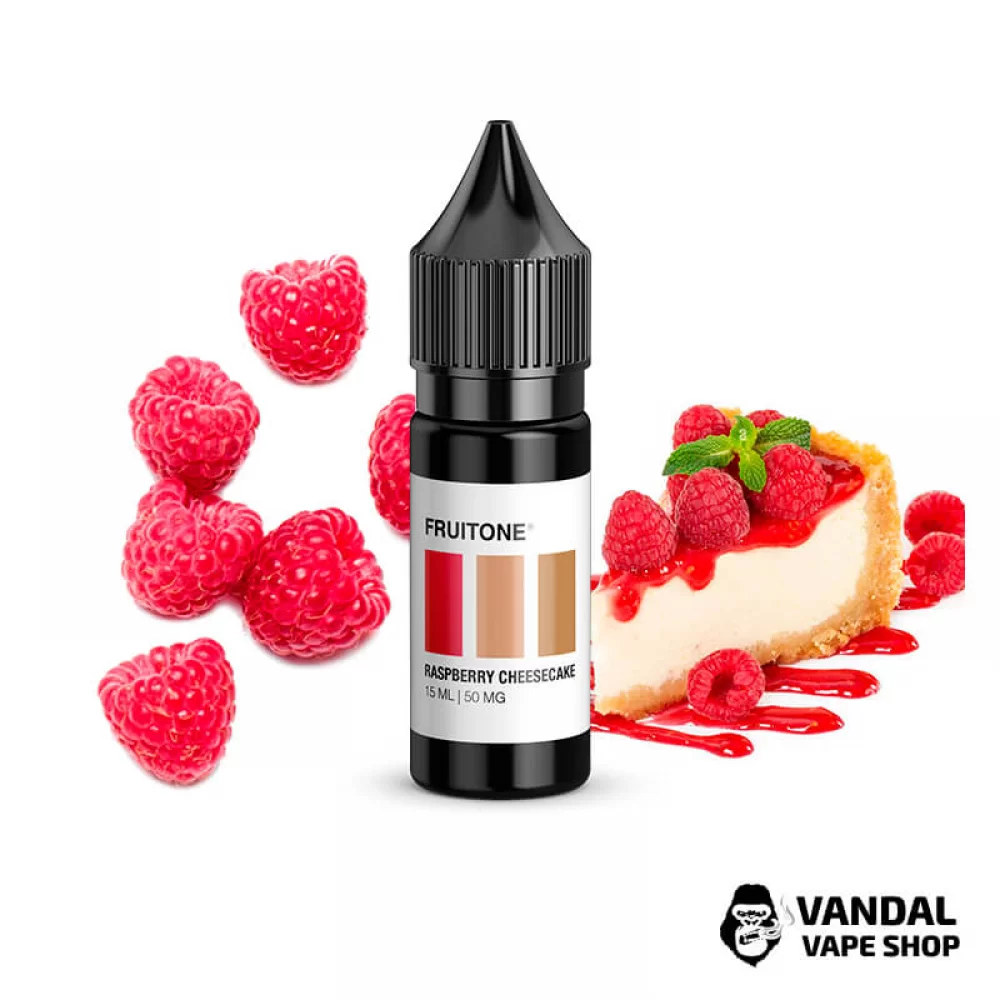 РІДИНА Fruitone 15мл НА СОЛЬОВОМУ НІКОТИНІ 50 мг зі смаком малинового чізкейку РІДИНА Fruitone 15мл НА СОЛЬОВОМУ НІКОТИНІ 50 мг зі смаком малинового чізкейку