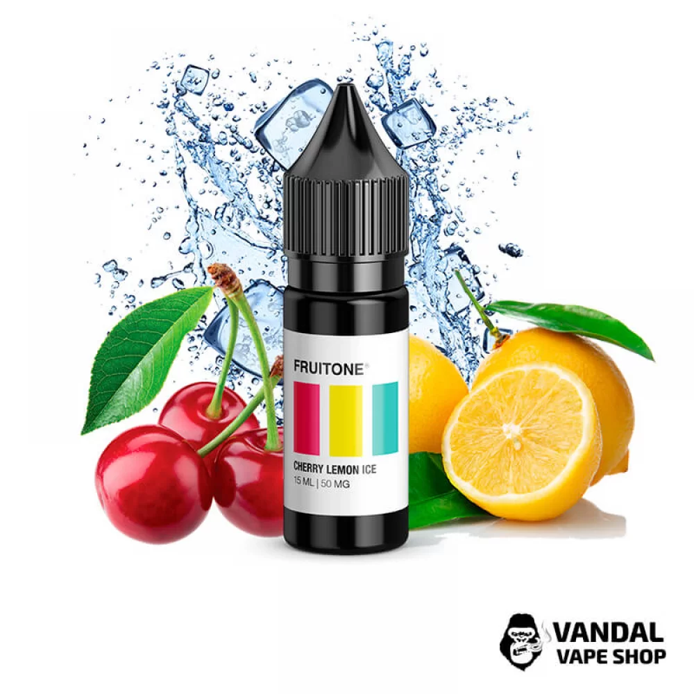 РІДИНА Fruitone 15мл НА СОЛЬОВОМУ НІКОТИНІ 50 мг зі смаком вишні, лимону та льоду