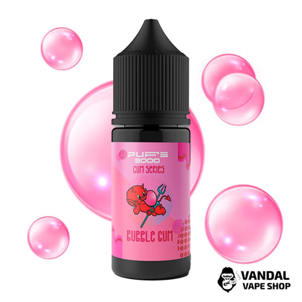 Жидкость PUFS 9000 30 мл на солевом никотине 65 мг со вкусом жвачки Bubble Gum