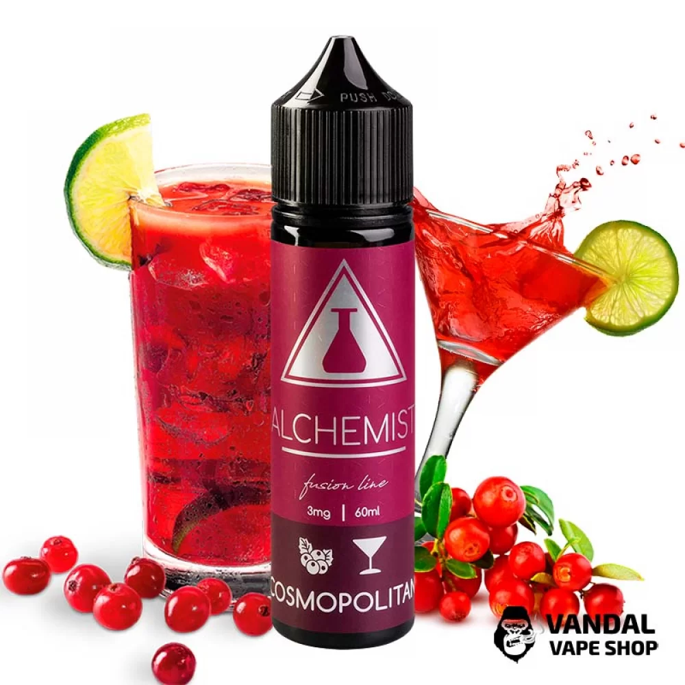 Жидкость Alchemist FL 60 мл на органическом никотине 3 мг со вкусом коктейля "космополитан" с клюквой Жидкость Alchemist FL 60 мл на органическом никотине 3 мг со вкусом коктейля "космополитан" с клюквой
