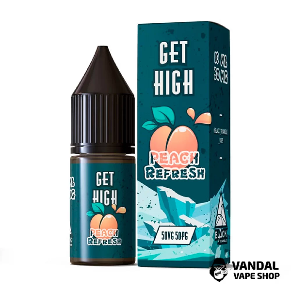 ЖИДКОСТЬ Get High - 10 мл, 50 мг НА СОЛЕВОМ НИКОТИНЕ со вкусом персика с холодком ЖИДКОСТЬ Get High - 10 мл, 50 мг НА СОЛЕВОМ НИКОТИНЕ со вкусом персика с холодком