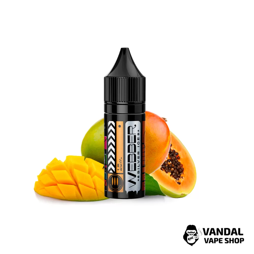 РІДИНА  Webber SILVER ICE - Mango Papaya SLT 15 мл 50 мг - зі смаком еленого манго у поєднанні з папайєю