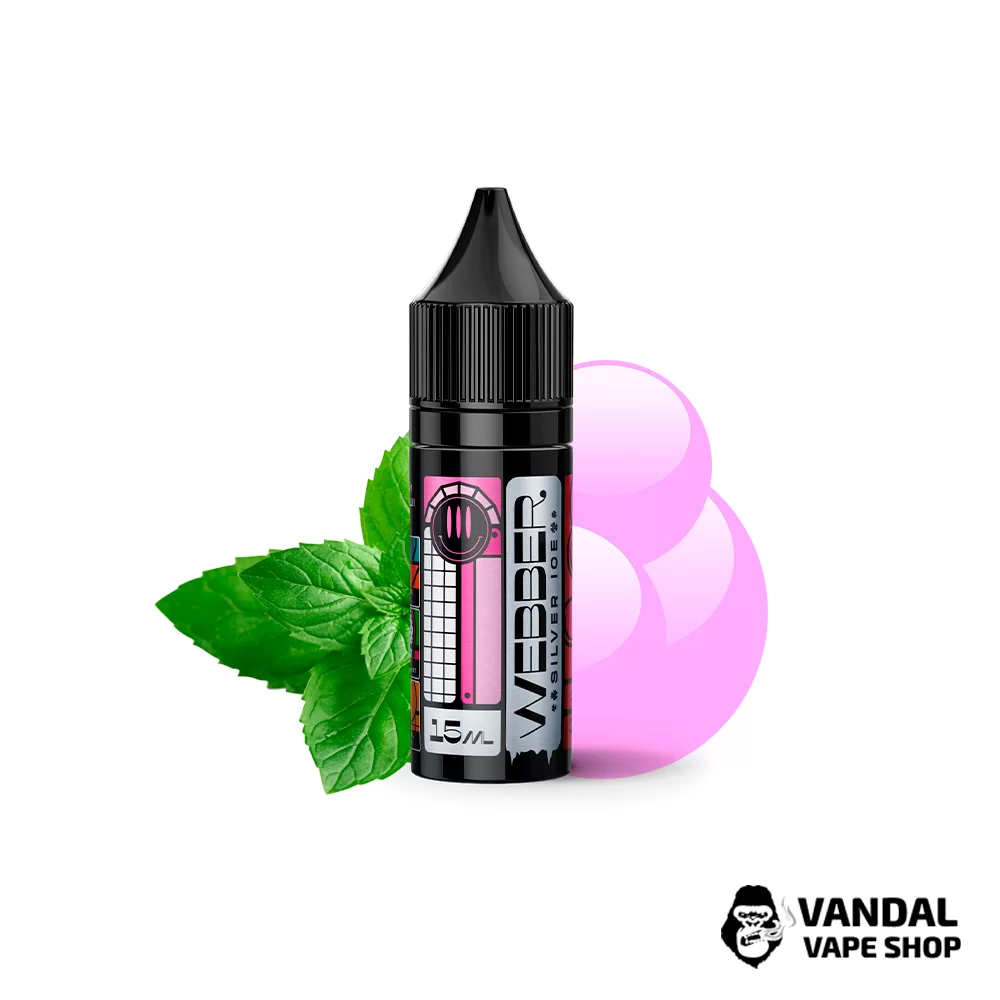 РІДИНА  Webber SILVER ICE - Mint Bubble Gum 15 мл 50 мг - зі смаком м'ятної солодкої жуйки