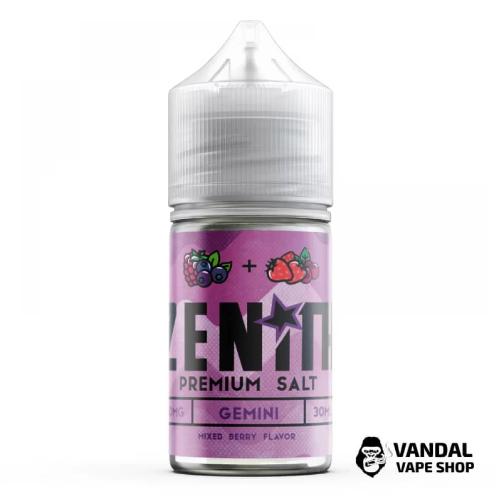 Премиальная солевая жидкость Zenith Salt Gemini 30 мл, 25 мг со вкусом смородины и клубники