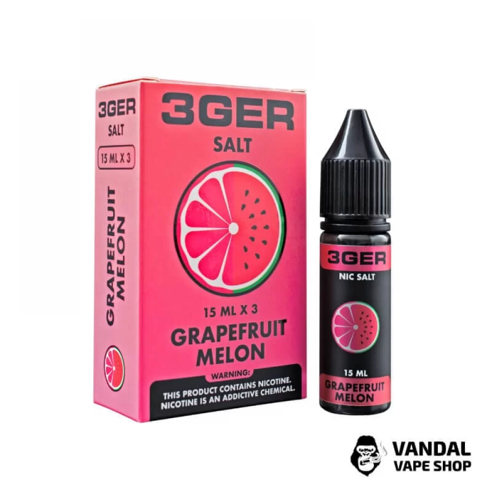 ЖИДКОСТЬ 3Ger Salt - Grapefruit Melon 15 мл 35 мг НА СОЛЕВОМ НИКОТИНЕ СО ВКУСОМ грейпфра с арбузом и дыней ЖИДКОСТЬ 3Ger Salt - Grapefruit Melon 15 мл 35 мг НА СОЛЕВОМ НИКОТИНЕ СО ВКУСОМ грейпфра с арбузом и дыней