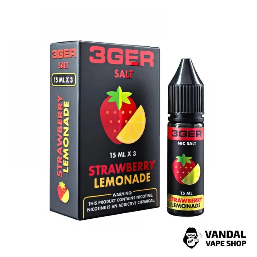 ЖИДКОСТЬ 3Ger Salt - Strawberry Lemonade 15 мл 50 мг НА СОЛЕВОМ НИКОТИНЕ СО ВКУСОМ клубничного лимонада ЖИДКОСТЬ 3Ger Salt - Strawberry Lemonade 15 мл 50 мг НА СОЛЕВОМ НИКОТИНЕ СО ВКУСОМ клубничного лимонада