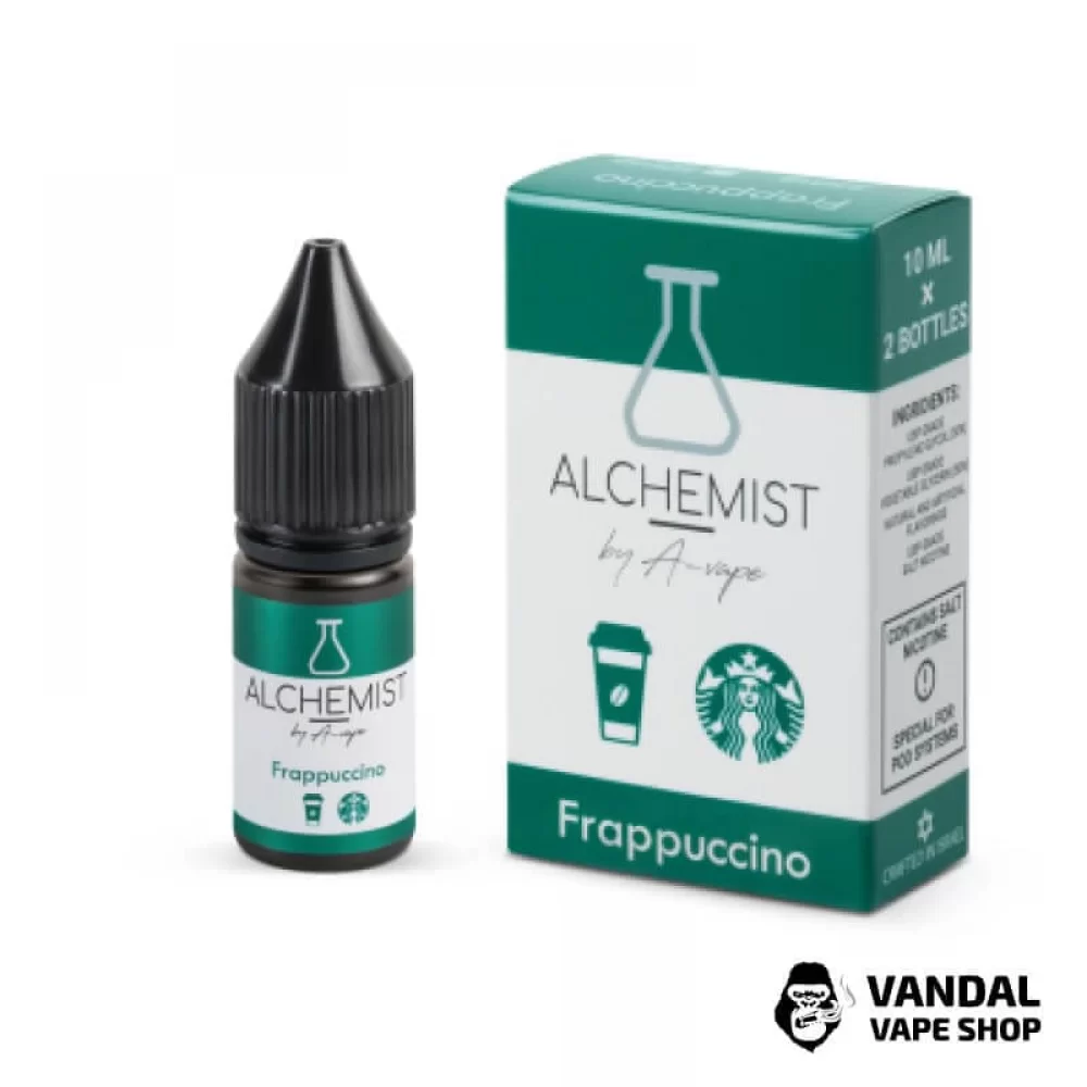 ЖИДКОСТЬ ALCHEMIST -  Frappuccino 10 мл 35 мг НА СОЛЕВОМ НИКОТИНЕ СО ВКУСОМ напитка Фраппучино