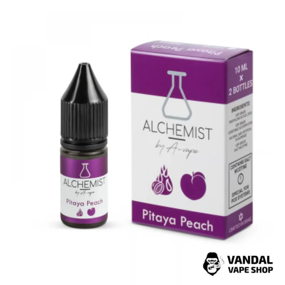 РІДИНА ALCHEMIST - Pitaya Peach 10 мл 50 мг НА СОЛЬОВОМУ НІКОТИНІ З СМАКОМ Драгонфрут і персик РІДИНА ALCHEMIST - Pitaya Peach 10 мл 50 мг НА СОЛЬОВОМУ НІКОТИНІ З СМАКОМ Драгонфрут і персик