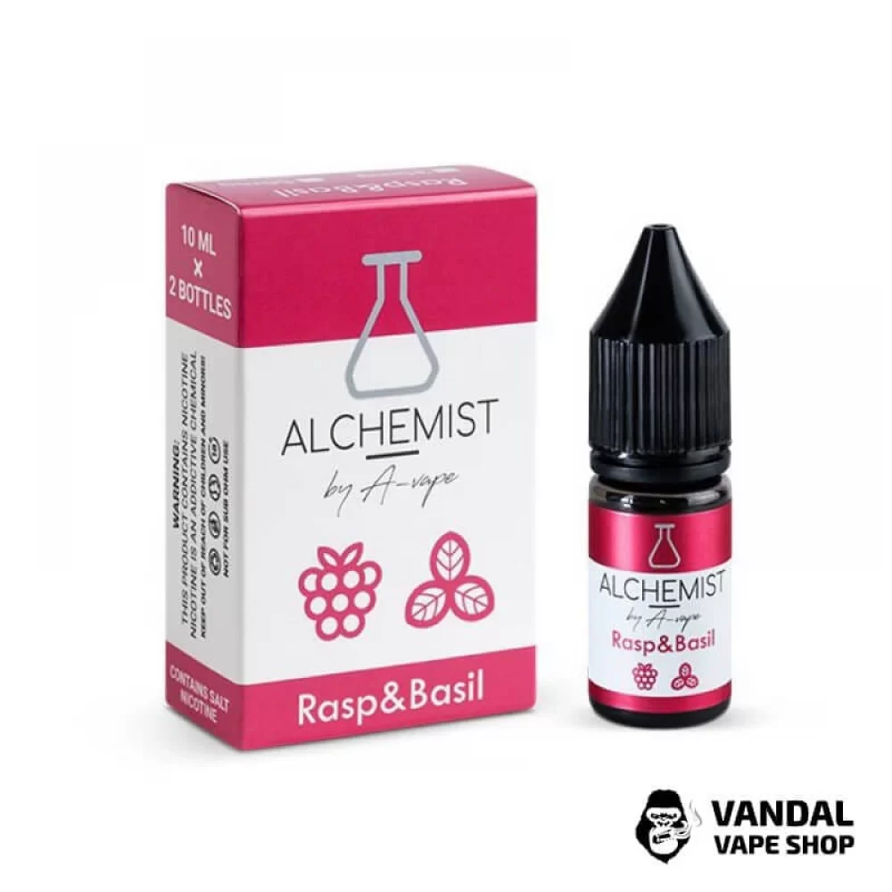 РІДИНА ALCHEMIST - Rasp Basil 10 мл 50 мг НА СОЛЬОВОМУ НІКОТИНІ З СМАКОМ малини і базиліку РІДИНА ALCHEMIST - Rasp Basil 10 мл 50 мг НА СОЛЬОВОМУ НІКОТИНІ З СМАКОМ малини і базиліку