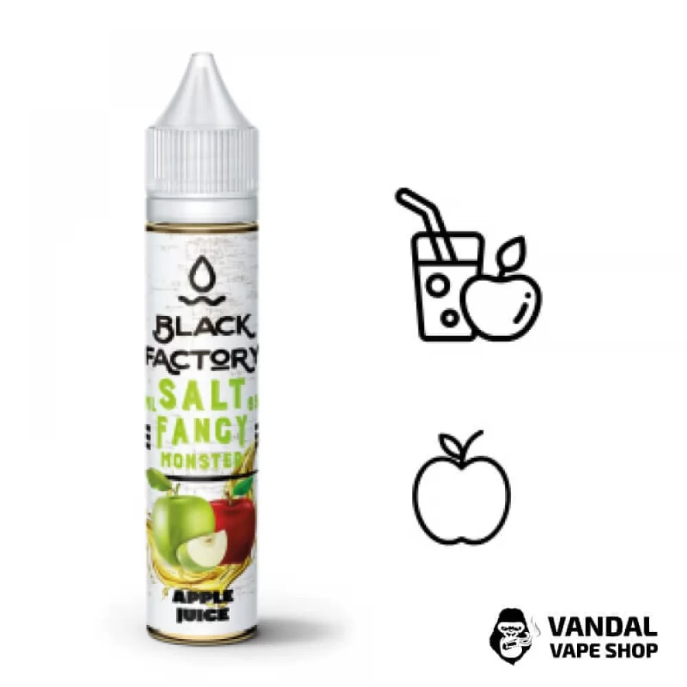ЖИДКОСТЬ FANCY MONSTER (BLACK FACTORY) SALT - Apple Juice 30 МЛ 50 мг НА СОЛЕВОМ НИКОТИНЕ СО ВКУСОМ яблочным соком