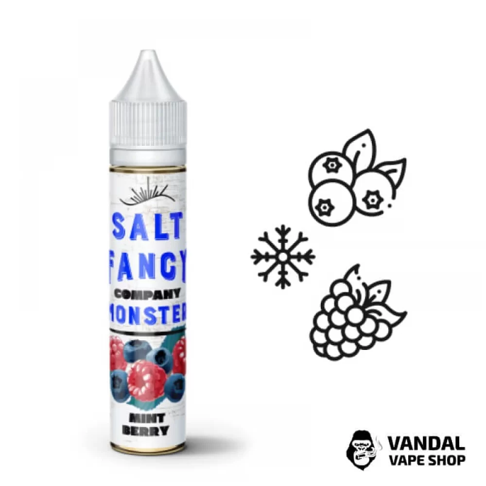 ЖИДКОСТЬ FANCY MONSTER (BLACK FACTORY) SALT - Mint Berry 30 МЛ 25 мг НА СОЛЕВОМ НИКОТИНЕ СО ВКУСОМ лесных ягод с ментолом