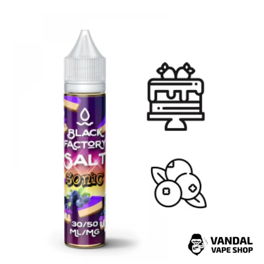 ЖИДКОСТЬ FANCY MONSTER (BLACK FACTORY) SALT - Sonic 30 МЛ 25 мг НА СОЛЕВОМ НИКОТИНЕ СО ВКУСОМ черничным чизкейком