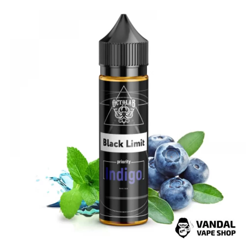 ЖИДКОСТЬ Black Limit - Indigo 60 мл 5 мг НА органическом НИКОТИНЕ СО ВКУСОМ черники с ментолом ЖИДКОСТЬ Black Limit - Indigo 60 мл 5 мг НА органическом НИКОТИНЕ СО ВКУСОМ черники с ментолом