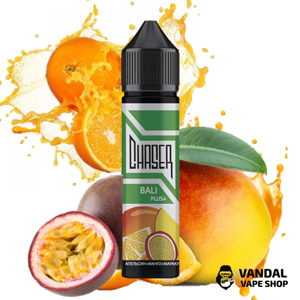 Жидкость Chaser Black Bali Plus 60 мл, 6 мг, на органическом никотине, со вкусом Манго, апельсина и маракуйи Жидкость Chaser Black Bali Plus 60 мл, 6 мг, на органическом никотине, со вкусом Манго, апельсина и маракуйи