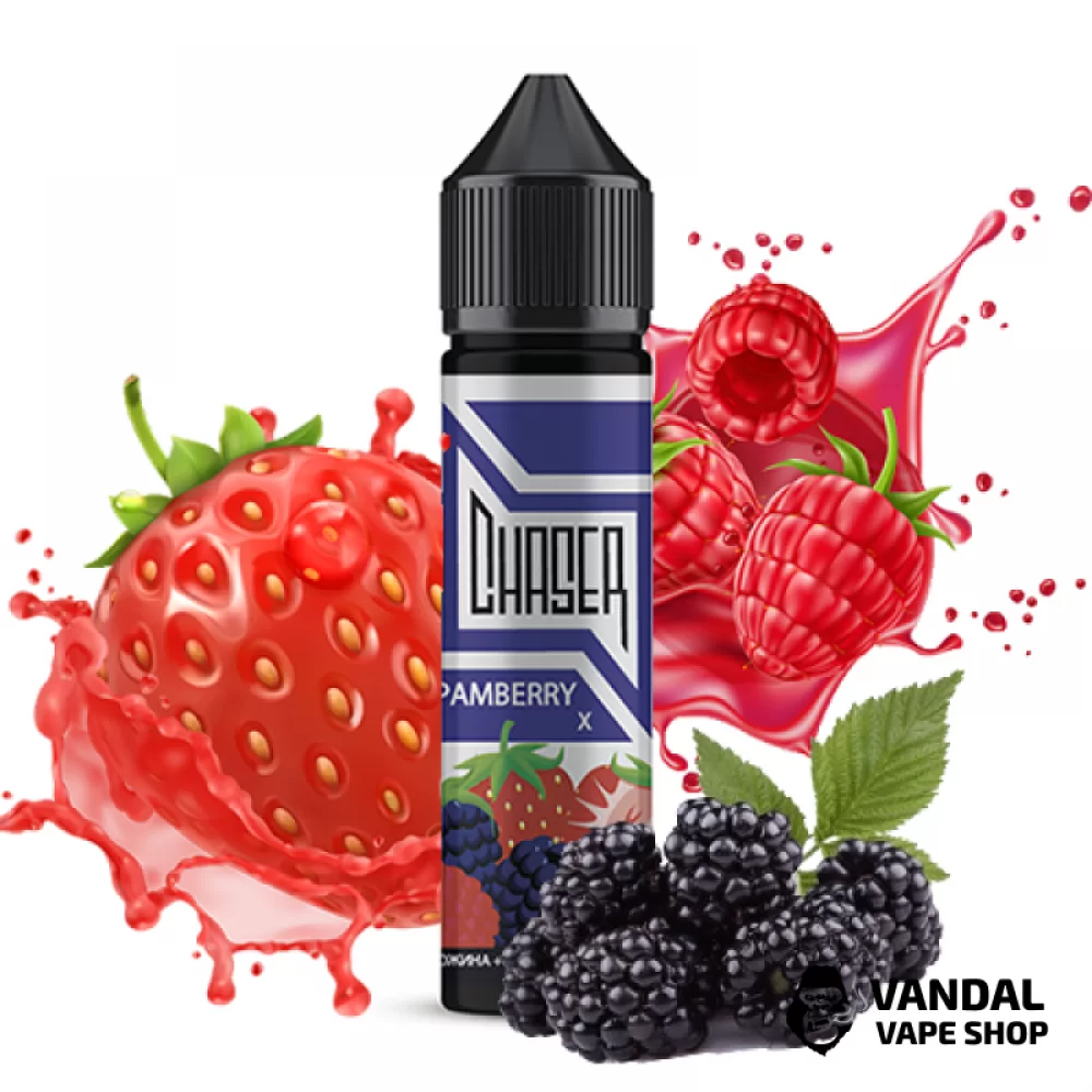 Рідина Chaser Black Pamberry X 60 мл, 0 мг, на органічному нікотині, зі смаком ожини, полуниці та малини Рідина Chaser Black Pamberry X 60 мл, 0 мг, на органічному нікотині, зі смаком ожини, полуниці та малини