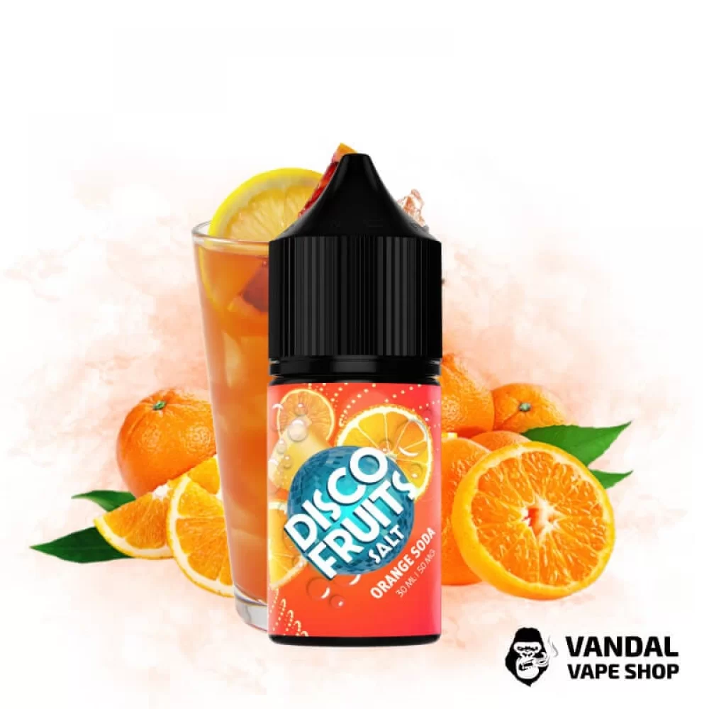 ЖИДКОСТЬ DISCO FRUITS - Orange Soda 30 мл 35 мг НА СОЛЕВОМ НИКОТИНЕ СО ВКУСОМ апельсиновой газировки ЖИДКОСТЬ DISCO FRUITS - Orange Soda 30 мл 35 мг НА СОЛЕВОМ НИКОТИНЕ СО ВКУСОМ апельсиновой газировки