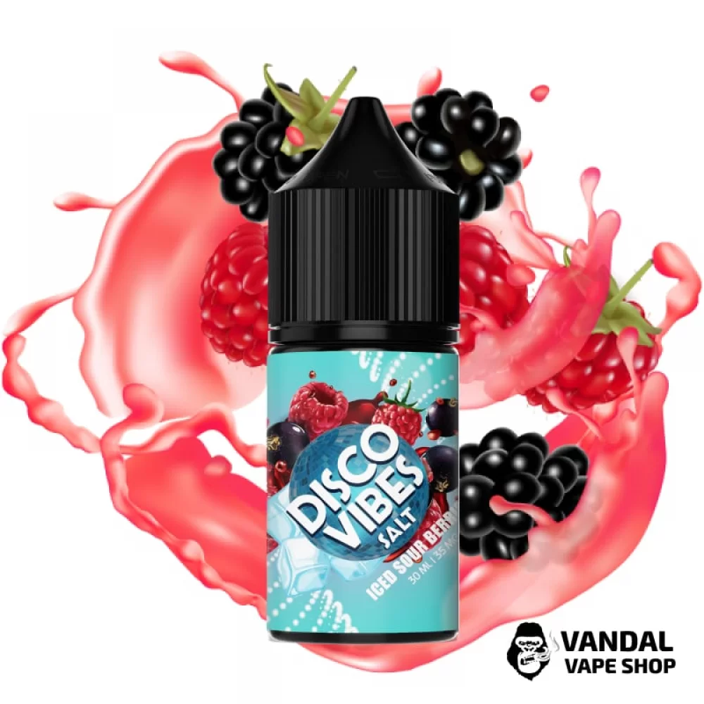 ЖИДКОСТЬ Disco Vibes - Iced Sour Berries 30 мл 35 мг НА СОЛЕВОМ НИКОТИНЕ СО ВКУСОМ малины, смородины и земляники ЖИДКОСТЬ Disco Vibes - Iced Sour Berries 30 мл 35 мг НА СОЛЕВОМ НИКОТИНЕ СО ВКУСОМ малины, смородины и земляники