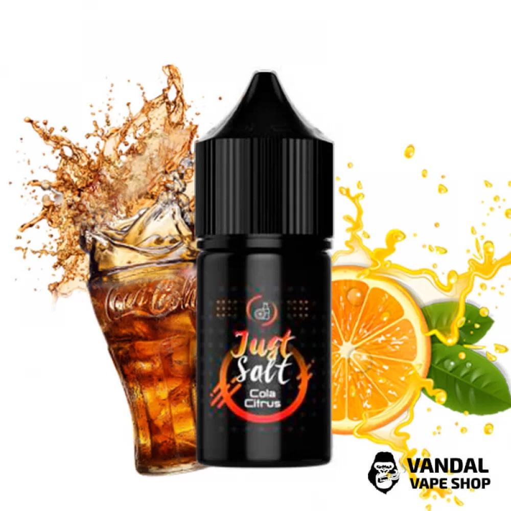 рідина JUST SALT - Cola Citrus 30 мл 45 мг на сольовому нікотині зі смаком коли та цитрусів рідина JUST SALT - Cola Citrus 30 мл 45 мг на сольовому нікотині зі смаком коли та цитрусів