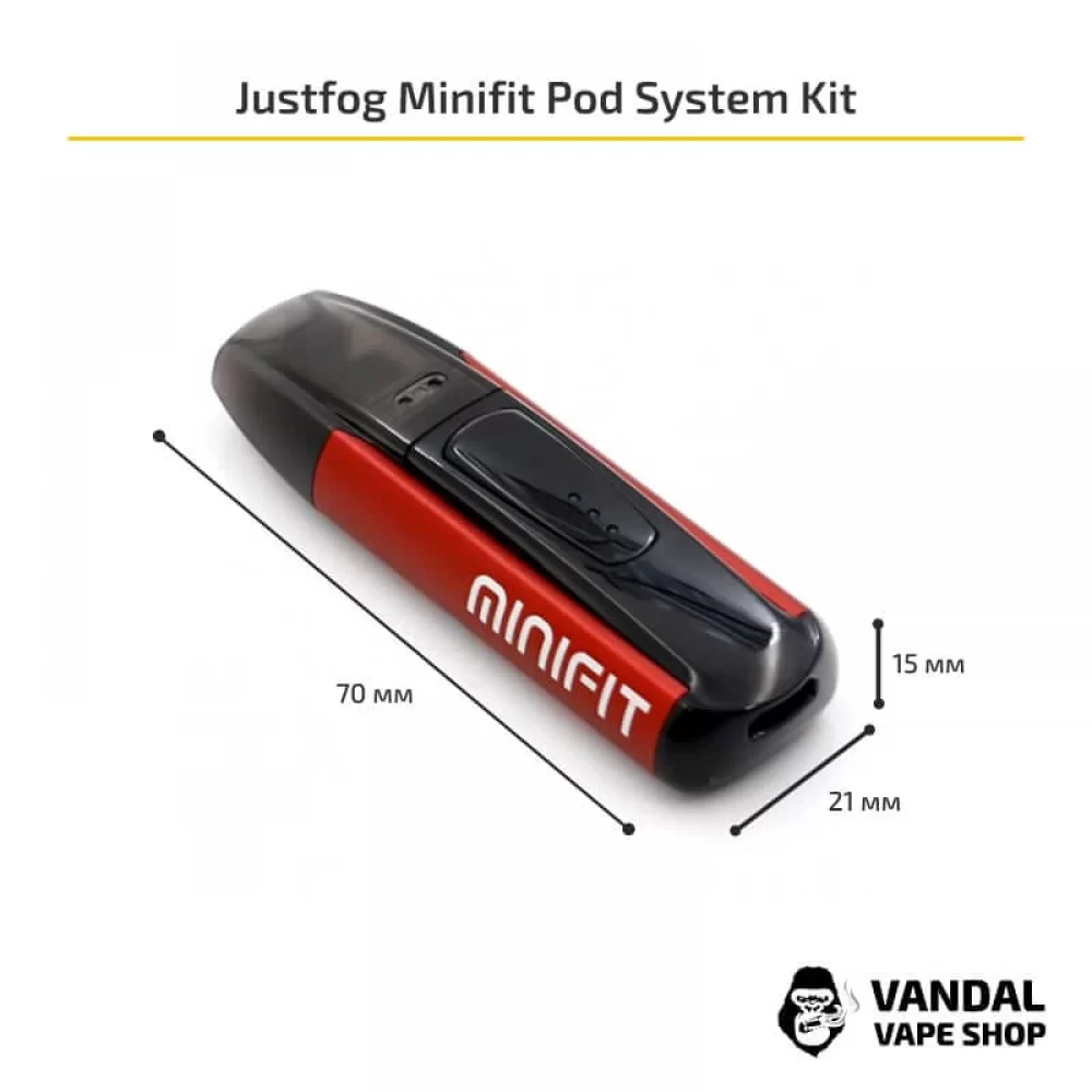 Justfog Minifit Starter Kit (Original) - M Black Pattern в чорному кольорі з малюнком