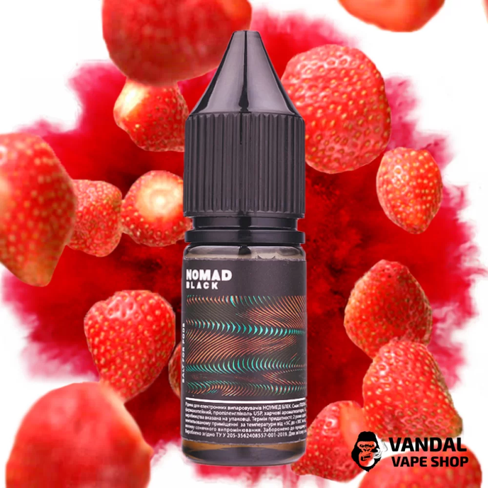 ЖИДКОСТЬ Nomad Black Salt - 10 мл, 50 мг НА СОЛЕВОМ НИКОТИНЕ со вкусом клубники