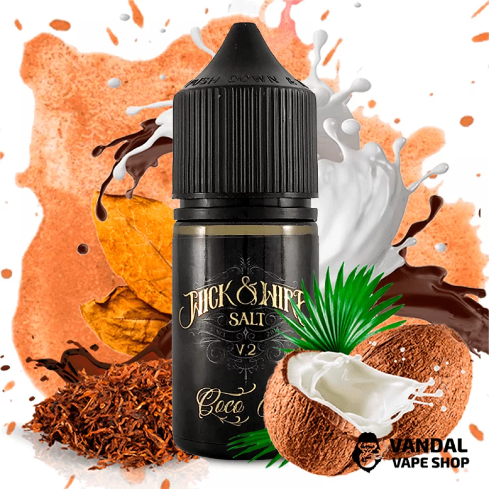 Рідина Wick&Wire V2 Salt - 30 мл, 50 мг на сольовому нікотині зі смаком табаку з кокосом