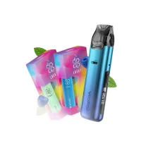 Набор L 2.0: Voopoo VMATE Pro Power Edition Dawn Blue + Lucky 30 мл Blue Razz 65 мг + Lucky 30 мл Spearmint 65 мг + Стикерпак