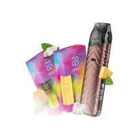 Набор L 2.0: Voopoo VMATE Pro Power Edition Armor Copper + Lucky 30 мл Pineapple Menthol 65 мг + Lucky 30 Coconut Melon 65 мг + Стикерпак
