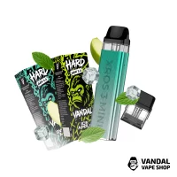 Набор M 2.0: Xros 3 mini Phanton Green + Картридж XROS Mini 1.0 Ом + HARD VANDAL 2.0 10 мл Sweet Mint 50 мг + Ice Apple 10 мл 50 мг + Стикерпак
