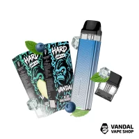 Набор M 2.0: Xros 3 mini Sky Blue + Картридж XROS Mini 1.0 Ом + HARD VANDAL 2.0 10 мл Sweet Mint 50 мг + Ice Berries 10 мл 50 мг + Стикерпак
