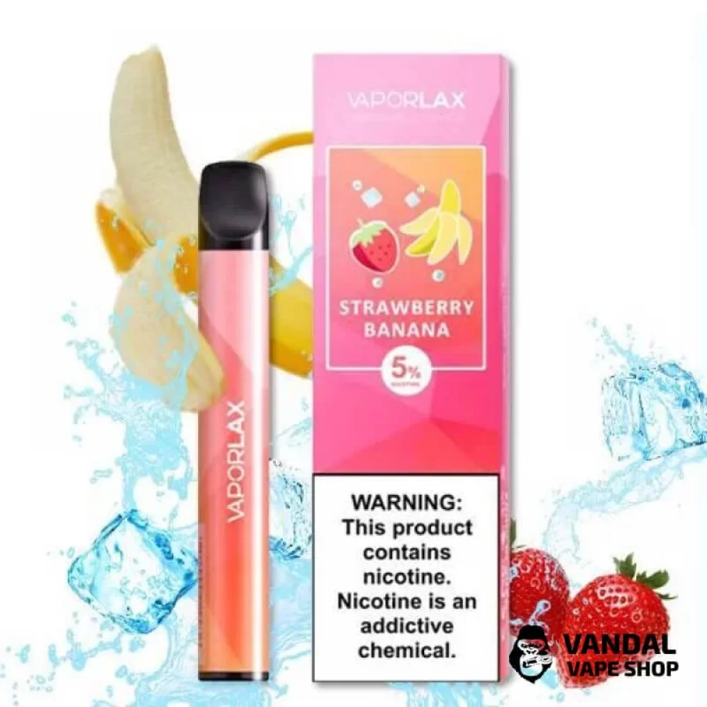 Одноразовая POD-система Vaporlax на 800 затяжек со вкусом банана и клубники