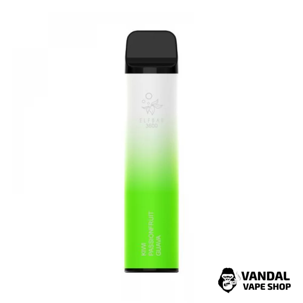 Одноразовый перезаряжаемый Pod Elf Bar 650 мАч на 3600 затяжек со вкусом киви, маракуйи и гуавы