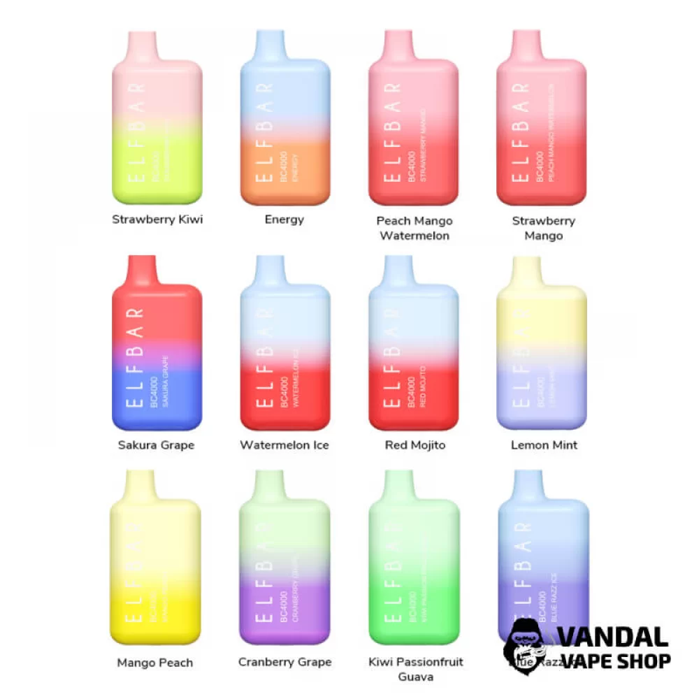 Одноразовый Pod Elf Bar BC4000 Disposable Device 650mAh 5% на 4000 затяжек Одноразовый Pod Elf Bar BC4000 Disposable Device 650mAh 5% на 4000 затяжек