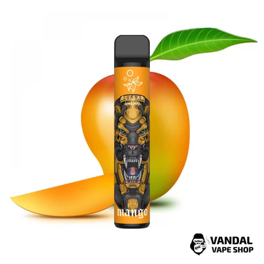 Одноразовый Pod Elf Bar Lux 1500 Disposable Device Mango 850mAh 50 мг на 1500 затяжек со вкусом манго