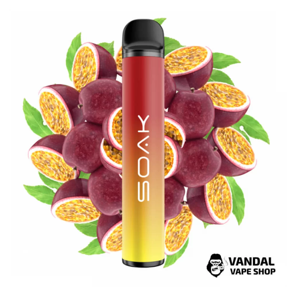 Одноразовая Pod система Soak X 50 мг 850 мАч на 1500 затяжек со вкусом маракуйи