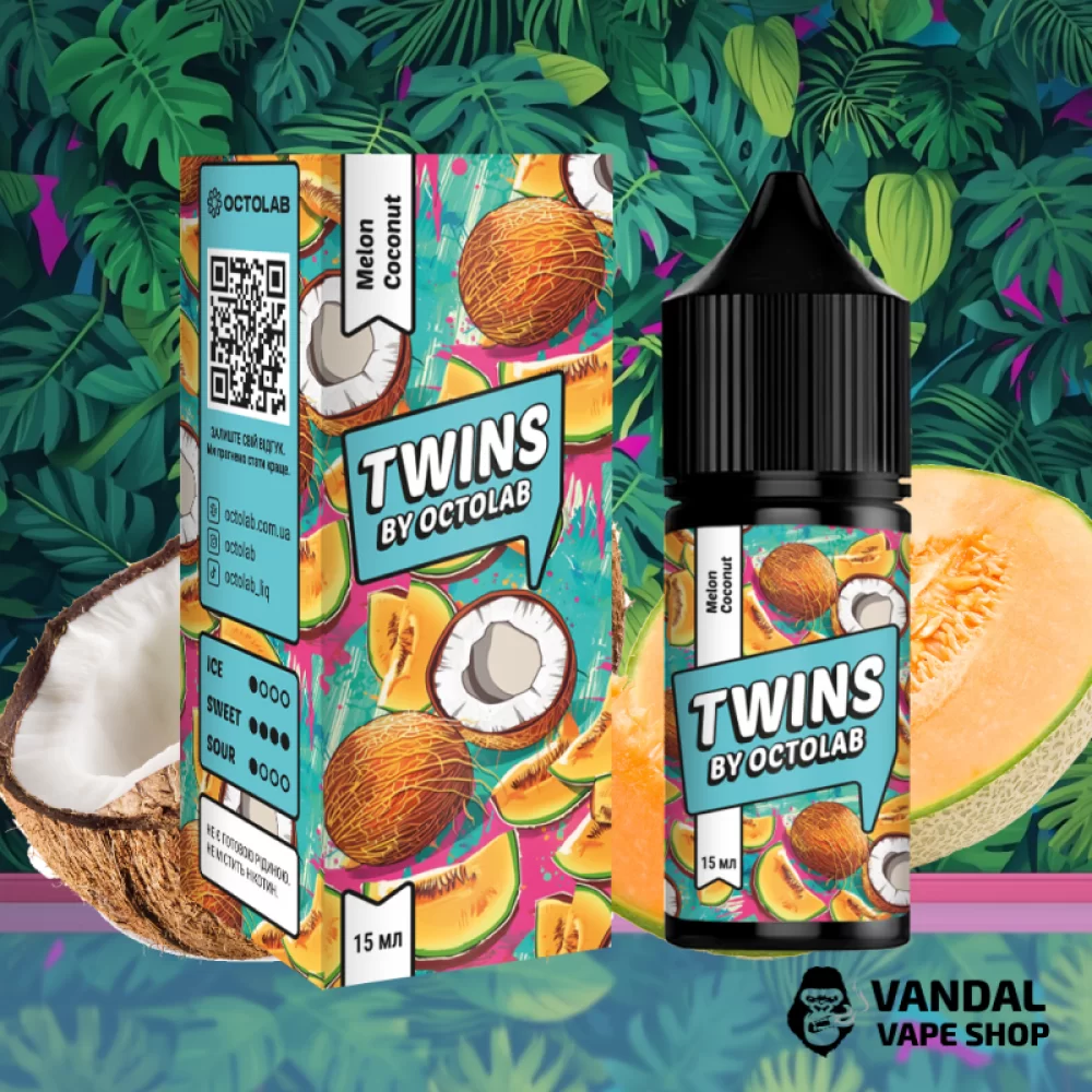Набор для самозамеса Twins Salt 30 мл 50 мг со вкусом дыни и кокоса
