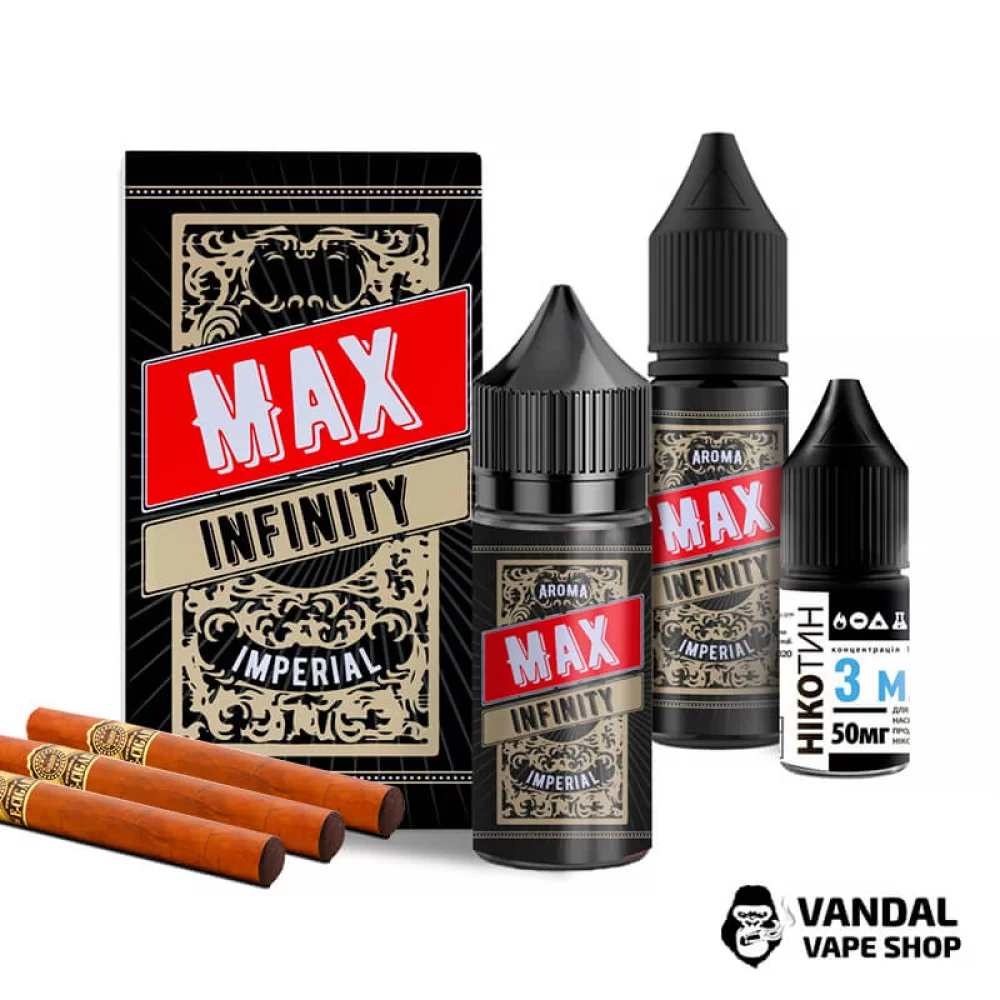 Набор Infinity MAX 30 мл 50 мг со вкусом сигары Набор Infinity MAX 30 мл 50 мг со вкусом сигары