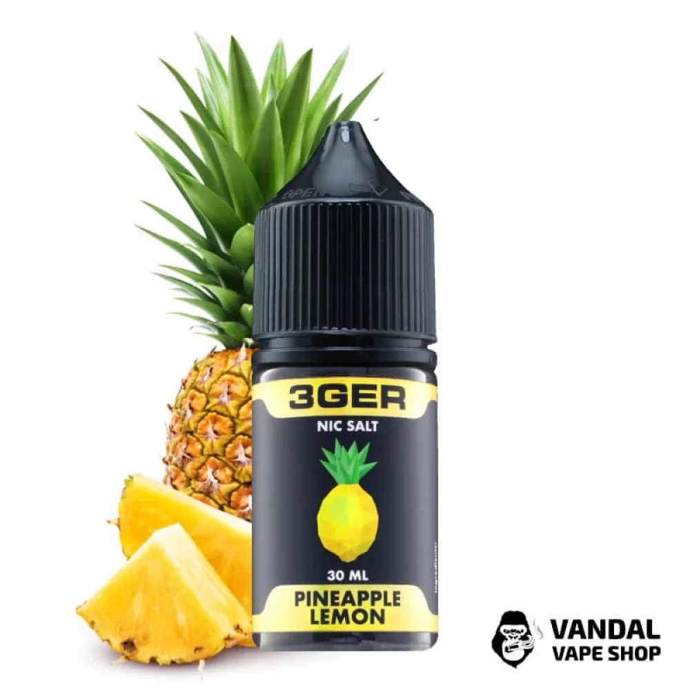 ЖИДКОСТЬ 3Ger Salt - Pineapple Lemon 30 мл 25 мг НА СОЛЕВОМ НИКОТИНЕ со вкусом ананаса с лимоном ЖИДКОСТЬ 3Ger Salt - Pineapple Lemon 30 мл 25 мг НА СОЛЕВОМ НИКОТИНЕ со вкусом ананаса с лимоном