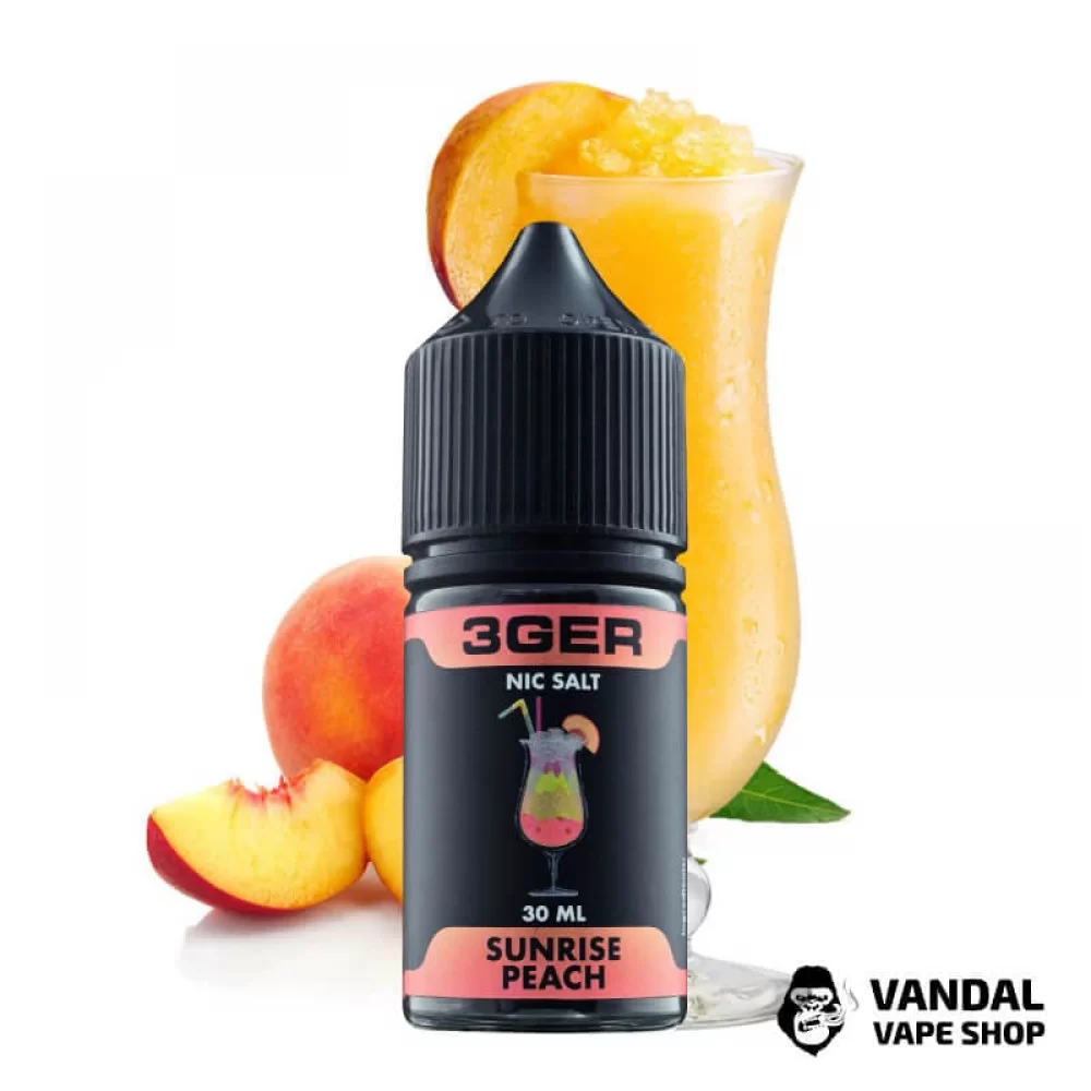 ЖИДКОСТЬ 3Ger Salt - Sunrise Peach 30 мл 25 мг НА СОЛЕВОМ НИКОТИНЕ СО ВКУСОМ коктейля с персиком ЖИДКОСТЬ 3Ger Salt - Sunrise Peach 30 мл 25 мг НА СОЛЕВОМ НИКОТИНЕ СО ВКУСОМ коктейля с персиком