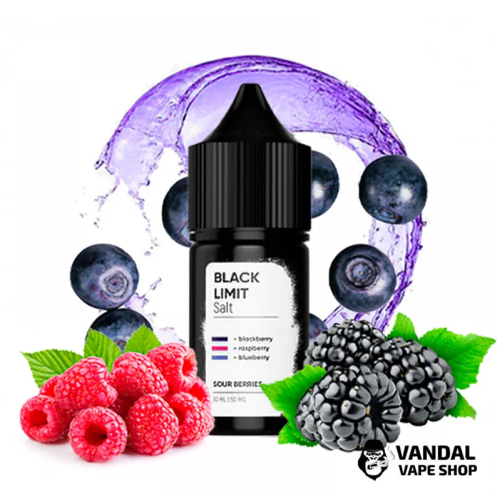 ЖИДКОСТЬ Black Limit Salt 30 мл НА СОЛЕВОМ НИКОТИНЕ со вкусом малины, ежевики и черники