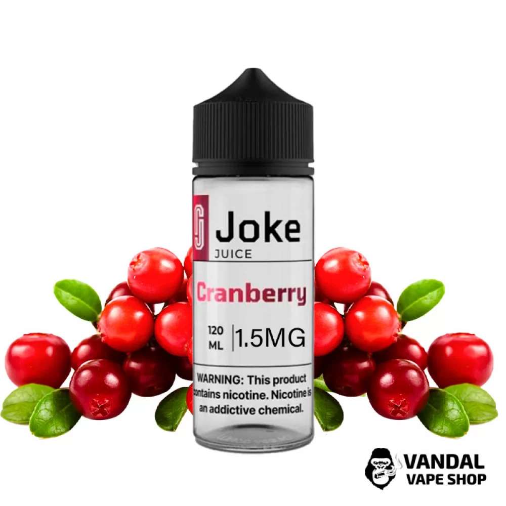 Жидкость Joke 120 мл на органическом никотине 1.5 мг со вкусом клюквы Жидкость Joke 120 мл на органическом никотине 1.5 мг со вкусом клюквы