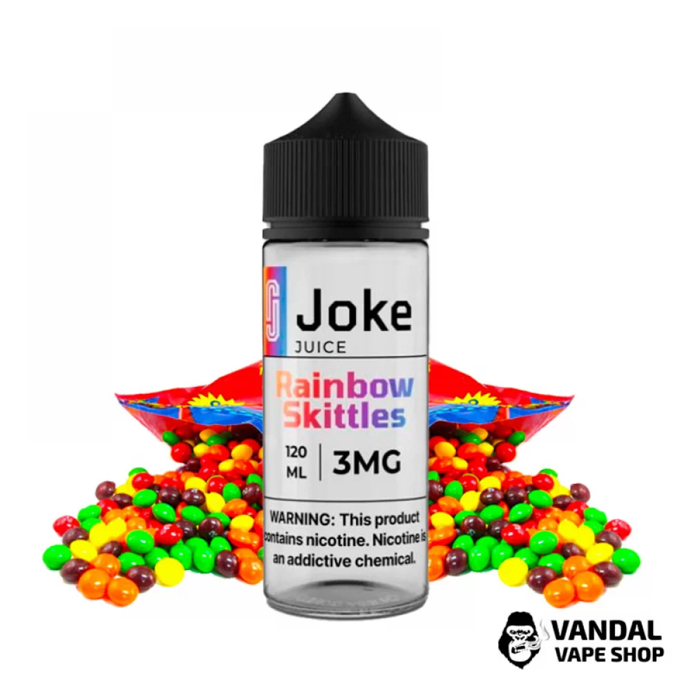Жидкость Joke 120 мл на органическом никотине 3 мг со вкусом конфет Skittles