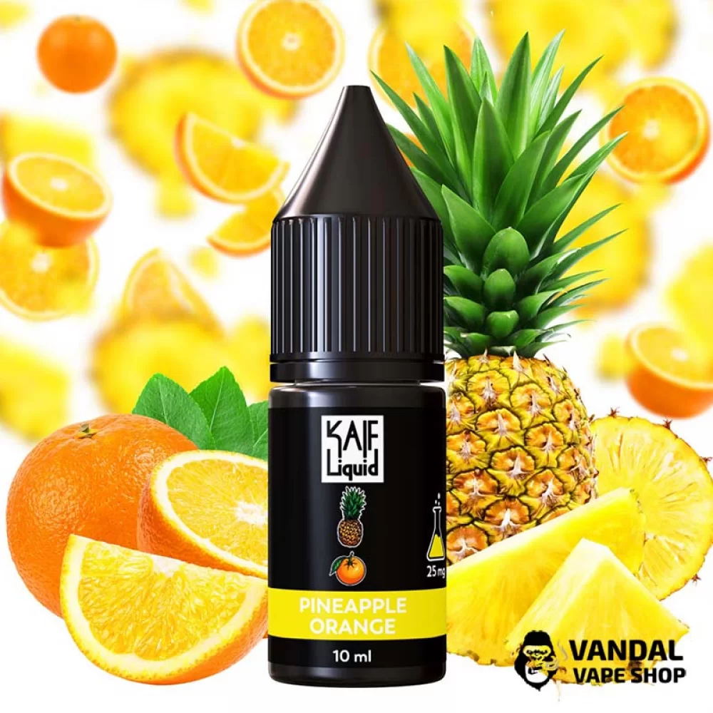 Жидкость Kaif Liquid Salt 10 мл на солевом никотине 25 мг со вкусом ананаса и апельсина