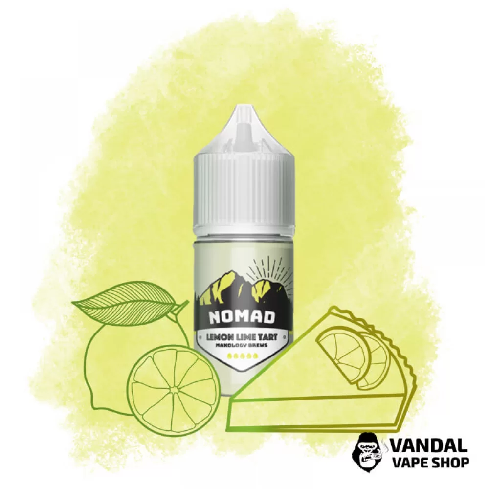 Жидкость NOMAD Salt 30 мл 50 мг на солевом никотине со вкусом лимонно-лаймового тарта Жидкость NOMAD Salt 30 мл 50 мг на солевом никотине со вкусом лимонно-лаймового тарта